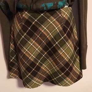 Tracy Evans tartan wool blend mini skirt